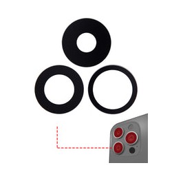 Lente de Camara Trasera Para iPhone 14 Pro / 14 Pro Max (Solo Vidrio) (Sete de 3 Pz) (Zafiro Real)