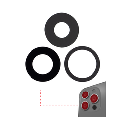 Lente de Camara Trasera Para iPhone 13 Pro / 13 Pro Max (Solo Vidrio) (Set de 3) (Zafiro Real)