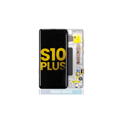 Pantalla OLED Con Marco Para Samsung Galaxy S10 Plus (G975F / 2019) (Reconstruida) (Blanco)