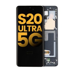 Pantalla OLED con Marco Para Samsung Galaxy S20 Ultra 5G (G988 / 2020) (Reconstruida) (Negro)