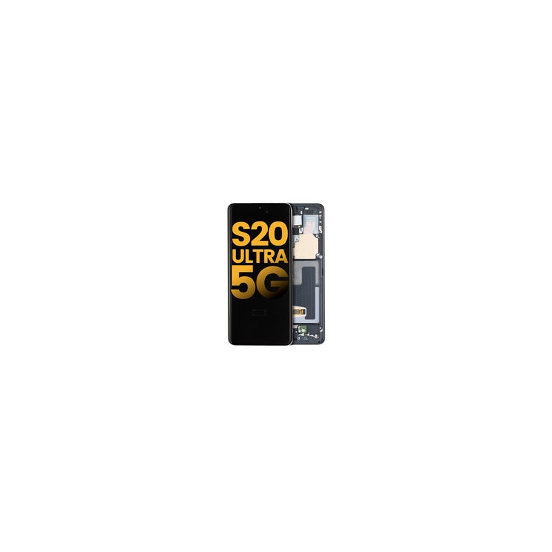Pantalla OLED con Marco Para Samsung Galaxy S20 Ultra 5G (G988 / 2020) (Reconstruida) (Negro)
