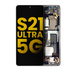 Pantalla OLED con Marco Para Samsung Galaxy S21 Ultra 5G (G998 / 2021) (Reconstruida) Negro