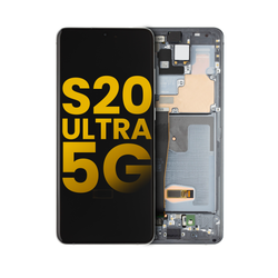 Pantalla OLED con Marco Para Samsung Galaxy S20 Ultra 5G (G988 / 2020) (Reconstruida) (Gris)