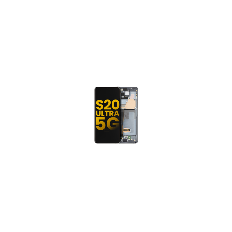 Pantalla OLED con Marco Para Samsung Galaxy S20 Ultra 5G (G988 / 2020) (Reconstruida) (Gris)