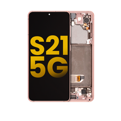 Pantalla OLED con Marco Para Samsung Galaxy S21 5G (G991 / 2021) (Reconstruida) Rosa