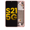 Pantalla OLED con Marco Para Samsung Galaxy S21 5G (G991 / 2021) (Reconstruida) Rosa