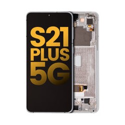Pantalla OLED con Marco Para Samsung Galaxy S21 Plus 5G (G996 / 2021) (Reconstruida) Plateado