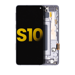Pantalla OLED Con Marco Para Samsung Galaxy S10 (G973 / 2019) (Reconstruida) (Negro)