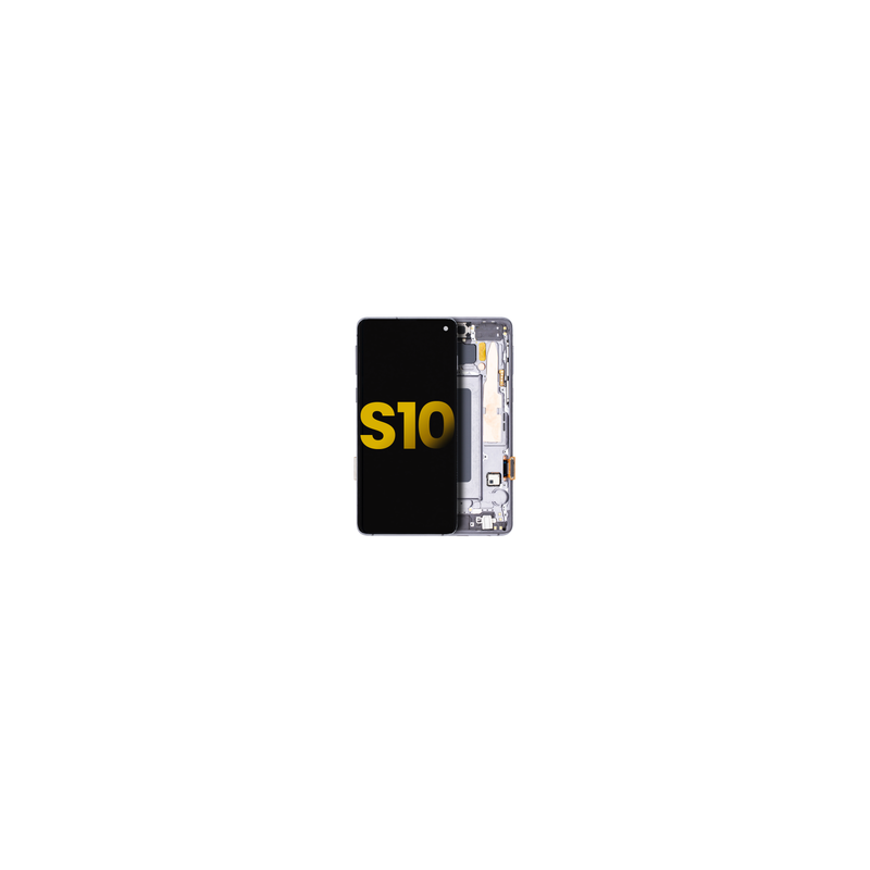 Pantalla OLED Con Marco Para Samsung Galaxy S10 (G973 / 2019) (Reconstruida) (Negro)