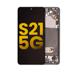 Pantalla OLED con Marco Para Samsung Galaxy S21 5G (G991 / 2021) (Reconstruida) Gris