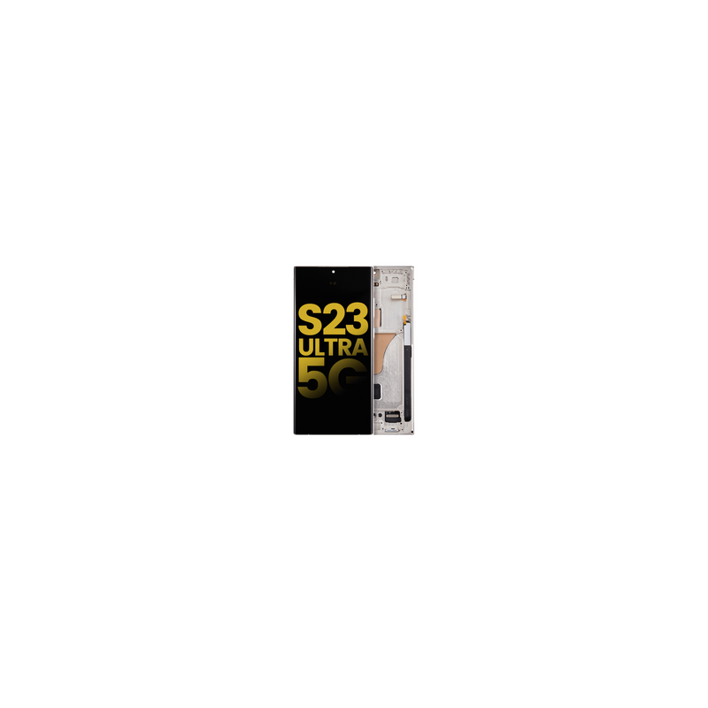 Pantalla OLED con Marco Para Samsung Galaxy S23 Ultra 5G (Reconstruida) (Crema)