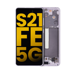 Pantalla OLED con Marco Para Samsung Galaxy S21 FE 5G (G990 / 2022) (Reconstruida) Lavanda